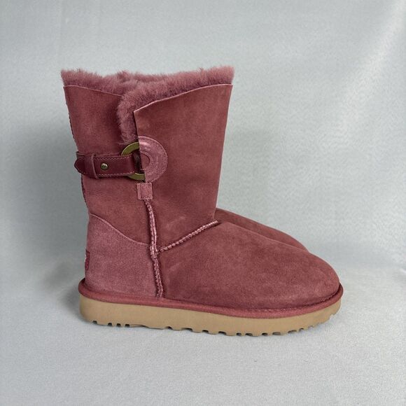Women's UGG Boots Size 8 Classic Short Nash Not Burgundy Festival Boho - Picture 10 of 15